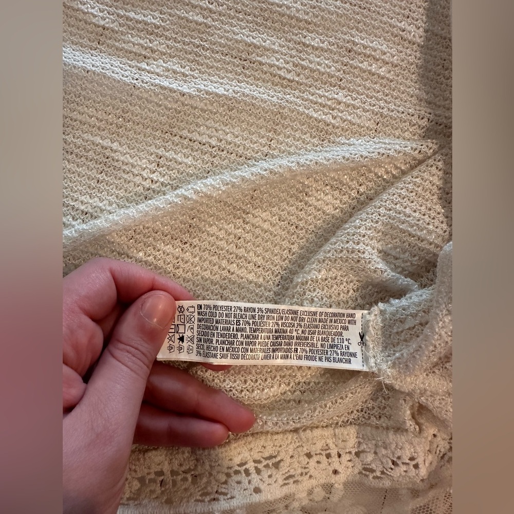 Forever 21 size medium cream and white colored boho comfy stretch lace - Picture 9 of 12